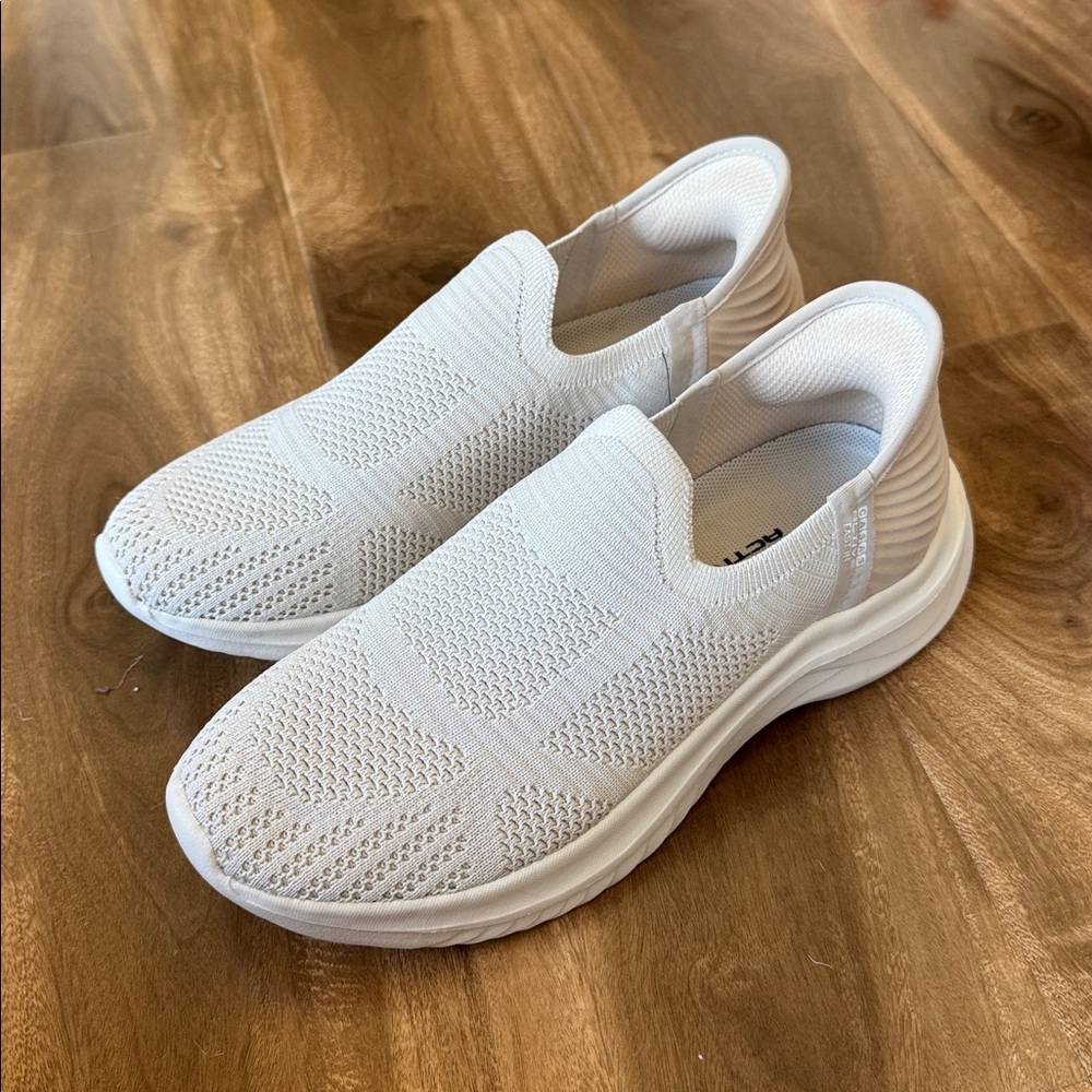 Women's White Athletic Slip-On Shoes